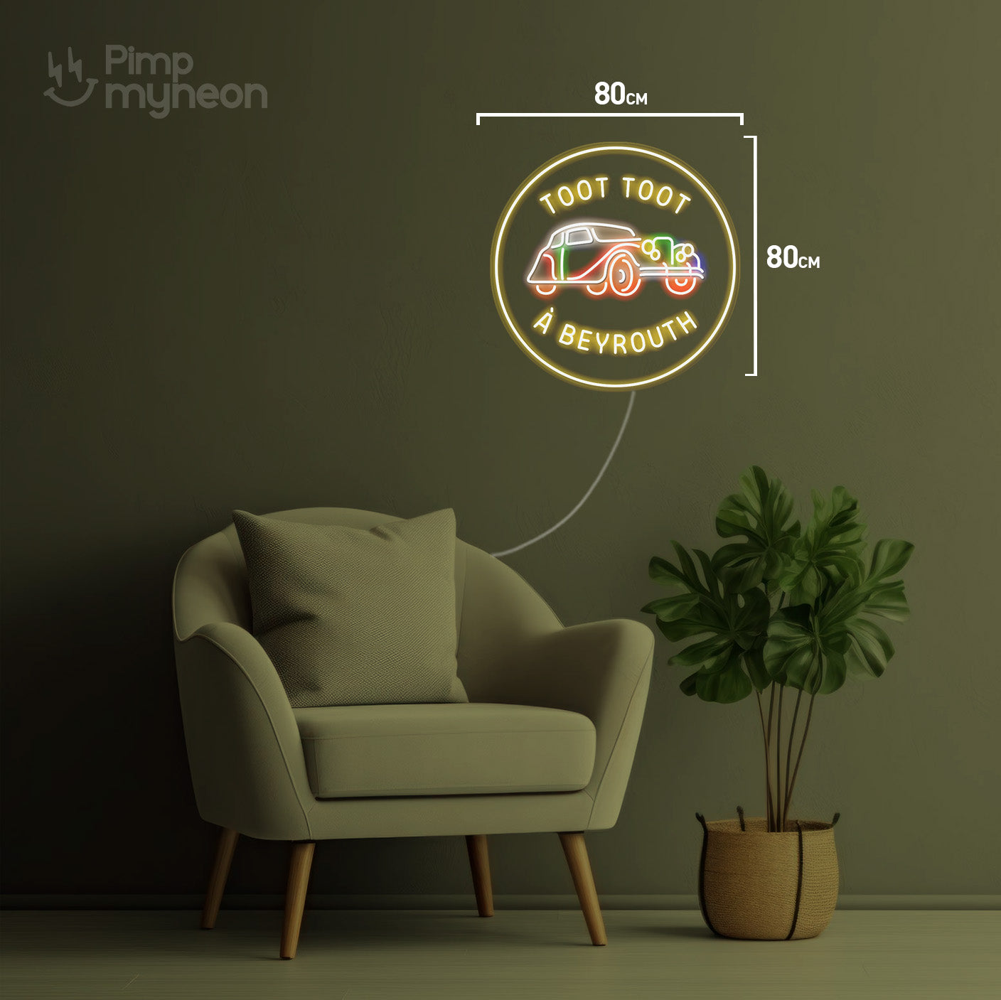 Toot Toot Beyrouth - Néon Personnalisé